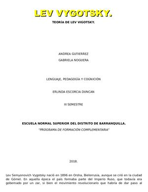 Teoría De Lev Vigotsky Blog