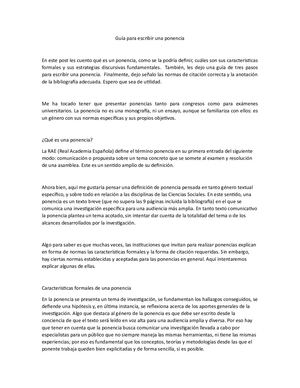 Guía Para Escribir Una Ponencia