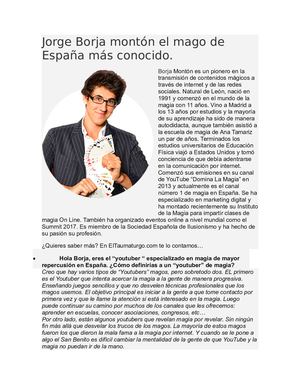 Jorge Borja Montón El Mago De España Más Conocido