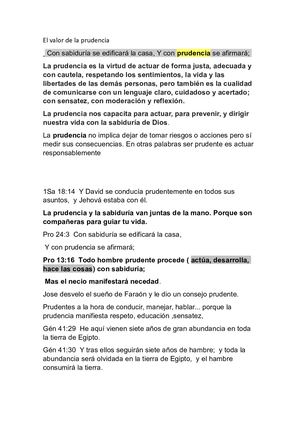 Prudencia, Y Sabiduria