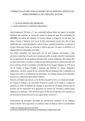 Cambios En La Estructura Económica De Los Indígenas Zenúes En El Barrio Membrillal De Cartagena, Bolívar