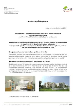 Inauguration Vert Horizon Dynacité