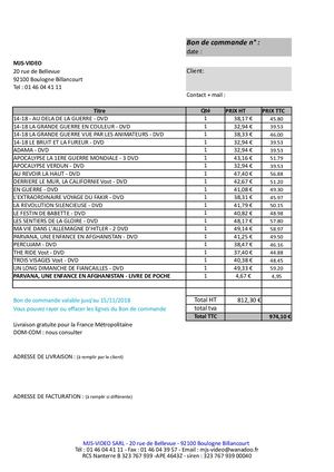 bon de commande mjs vidéo