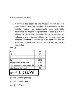 Estadistica inferencial 10 ejercicios