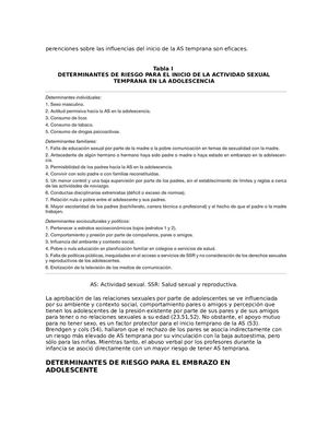 sexualidad a temprana edad