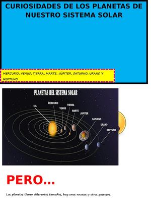 Los Planetas Del Sistema Solar