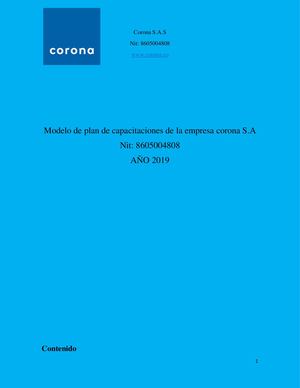 Plan De Capacitaciones Corona