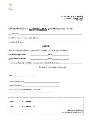 Cambio Giorno Libero