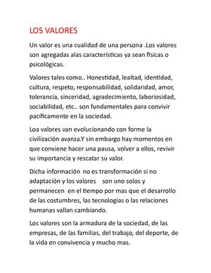 Los Valores