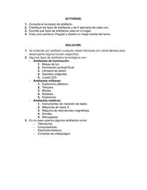 Actividad Artefactos