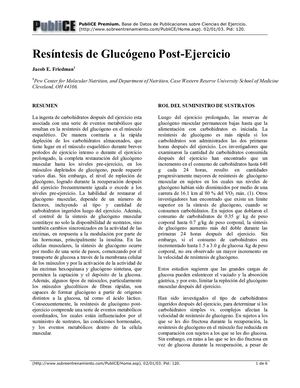 5 Resíntesis De Glucógeno Post Ejercicio