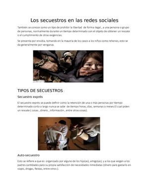 Los Secuestros En Las Redes Sociales