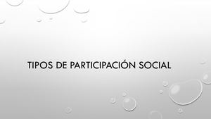 Tipos De Participación Social