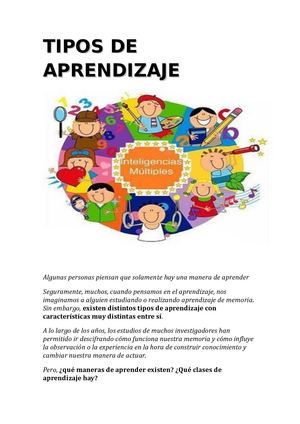 Tipos De Aprendizaje