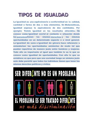 Tipos De Igualdad