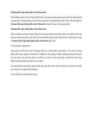 1 Hướng Dẫn Cập Nhật Phần Mềm Macbook