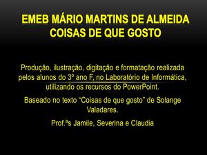 Coisas de que Gosto 3º Ano F