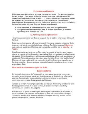 El Hombre Para Nietzsche
