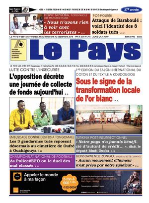 Le Pays Du 28 Au 30 09 2018