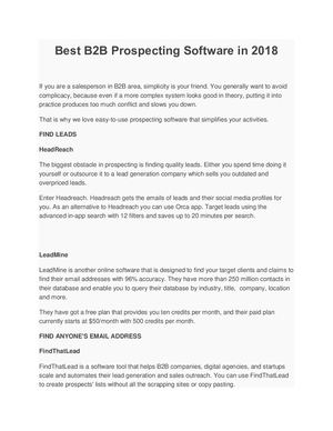 Best B2B Prospecting Software In 2018