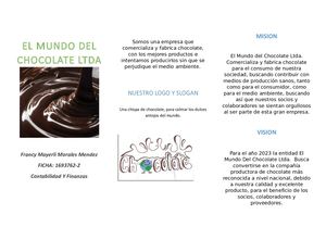Folleto El Mundo Del Chocolate Ltda