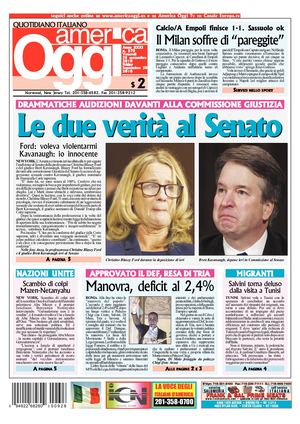 America Oggi 28 Settembre 2018