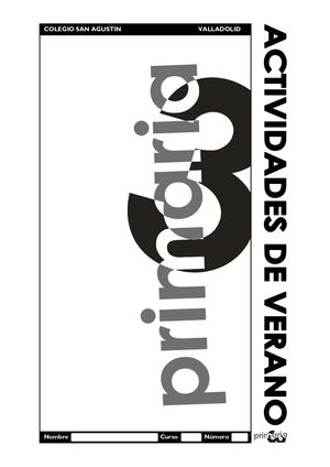 3 Primaria Actividades De Verano Pdf Valladolid