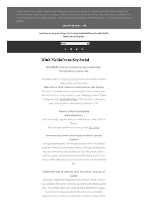 WinX MediaTrans 50% Discount Coupon Code Key Serial