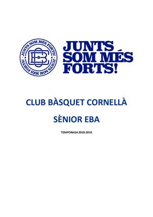 Sènior EBA 2018-19 - Dossier de premsa