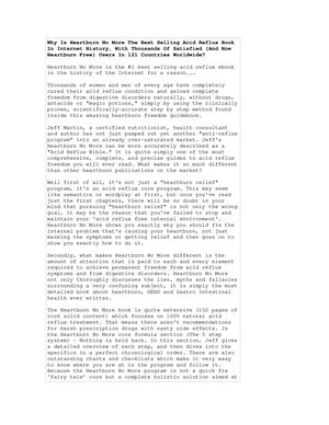 Why Is Heartburn No More The Best Selling Acid Reflux Book In Internet History