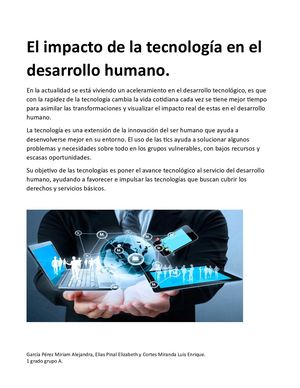 El Impacto De La Tecnología En El Desarrollo Humano