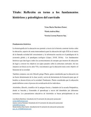 Fundamentos Psicológicos del Currículo