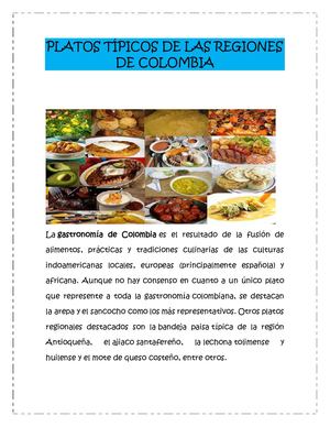 Cartilla Platos Típicos de Colombia
