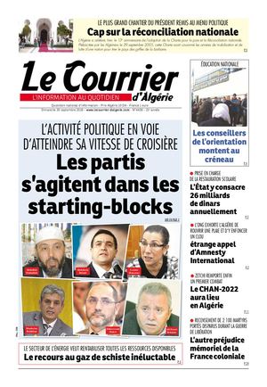 Le Courrier d'Algérie du dimanche 30 septembre 2018
