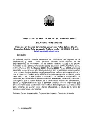 Impacto De La Capacitación En Las Organizaciones