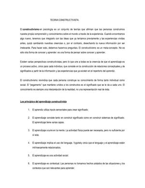 Teoria Constructivista Psicologia General