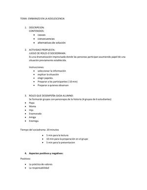 Embarazo En La Adolescencia Ucsp