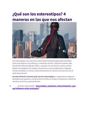 ¿Que Son Los Estereotipos?