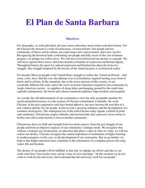 El Plan De Santa Barbara