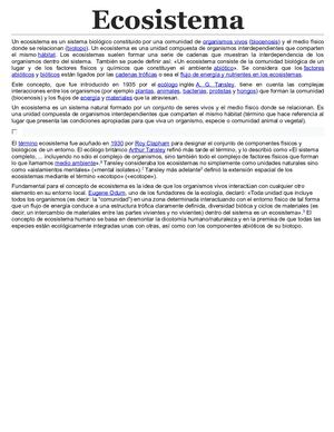 Concepto De La Ecologia