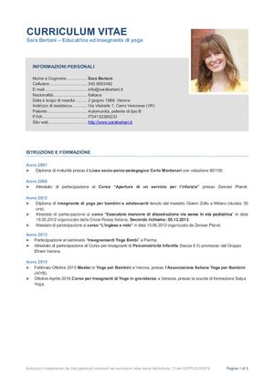 Sara Bertani CV