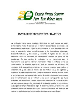 Instrumentos De Evaluación