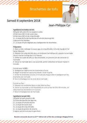 Brochettes De Tofu – Jean Philippe Cyr