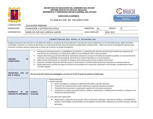 Planeacion 2018 Gestión Educativa