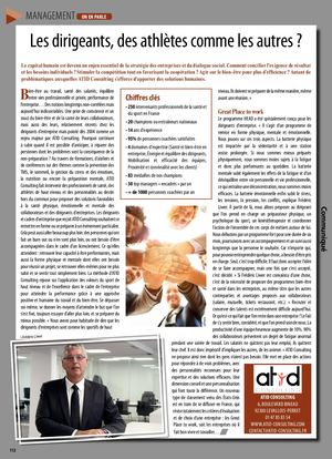 Les dirigeants, des athlètes comme les autres ? Interview de Frédéric Liwer, l'un des fondateurs d'ATID Consulting pour Informations Entreprise d'Octobre 2018