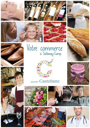 Plaquette Commerces du quartier Castellane à Sathonay-Camp