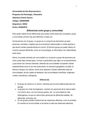Diferencias entre grupo y comunidad