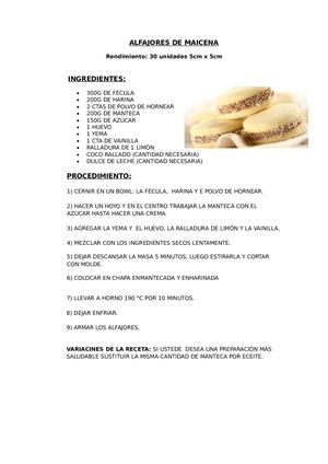 Alfajores De Maicena
