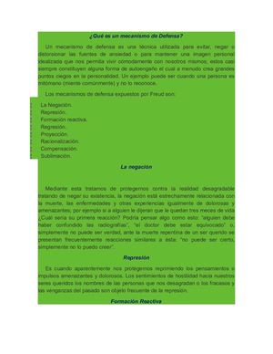 Mecanismos De Defensa