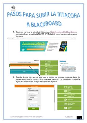 Paso A Paso Subir Bitacora Y Activdades Blackboard